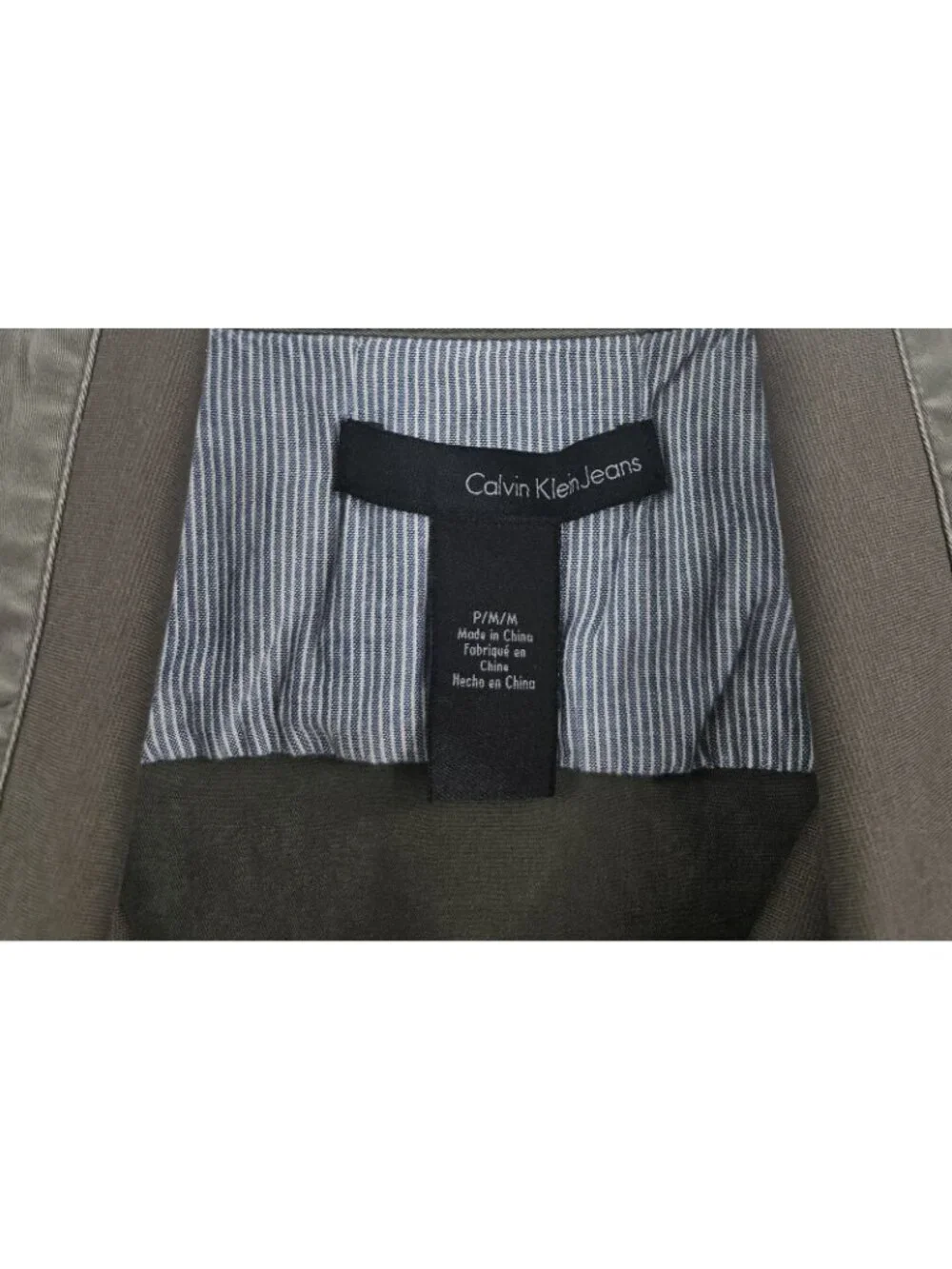 Calvin Klein Jeans Petite Medium Olive Green Utility Jacket Snap Front